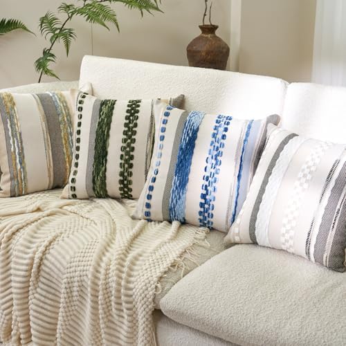 Aeckself Boho Throw Pillow Covers 18x18 Inch Set of 2, Farmhouse Decorative - Image 5