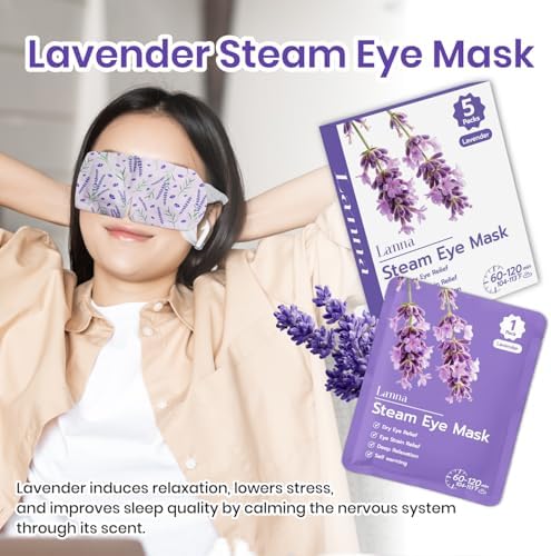 LANNA Heated Steam Eye Mask, Disposable 120 Minutes, Lavender Scent - Image 3