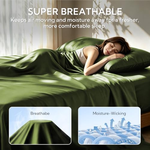 MR&HM Body Pillow Pillowcase 1pc, Soft & Breathable, Olive Green - Image 3