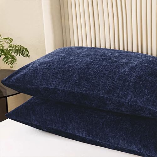 CaliTime Decorative Standard Throw Pillow Covers 26 X 20 Inches Navy Blue - Image 3