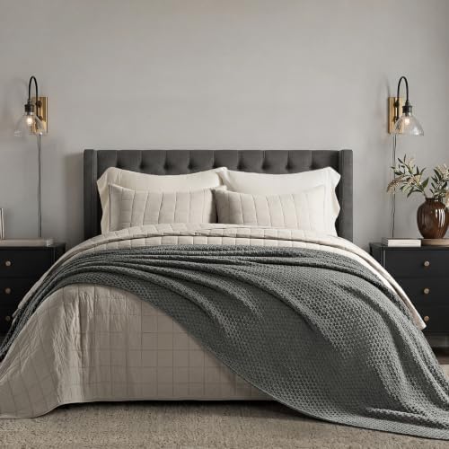 EVERGRACEHOME Chunky Chenille Knit Throw Blanket, 90 x 90, Charcoal Gray by EVERGRACE