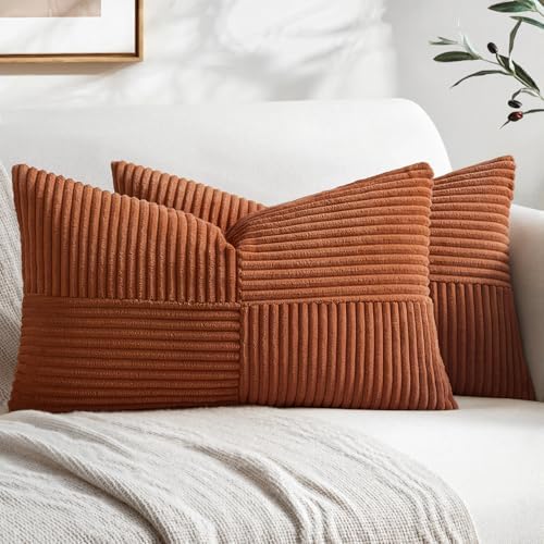 MIULEE Fall Rust Decorative Lumbar Throw Pillow Covers 14x24 Inch 2 Pack by MIULEE