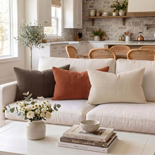 Fancy Homi 2 Packs Rust Lumbar Decorative Throw Pillow Covers 16x32 Inch - Image 2