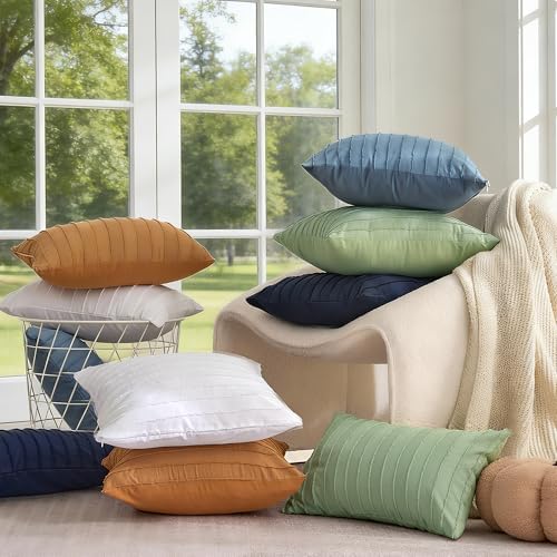 JELLYMONI Rust Striped Tufted Pillowcases 12"x 20" - Image 7