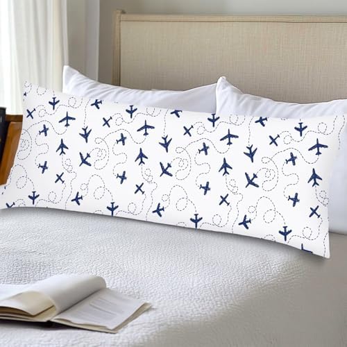 Air Plane Body Pillow Cover 20x54 Long Pillow Case Protector by Unknown