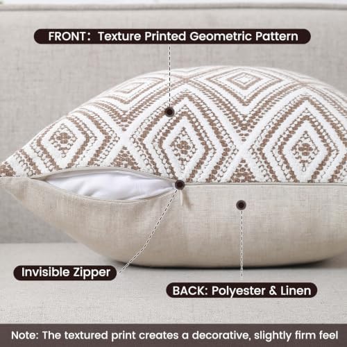 HPUK Throw Pillow Covers 18x18, Chocolate Couch Pillow Covers - Image 2