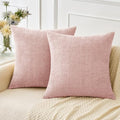 MIULEE Soft Chenille Throw Pillow Covers Pink 16x16 Inch Pack of 2 by MIULEE