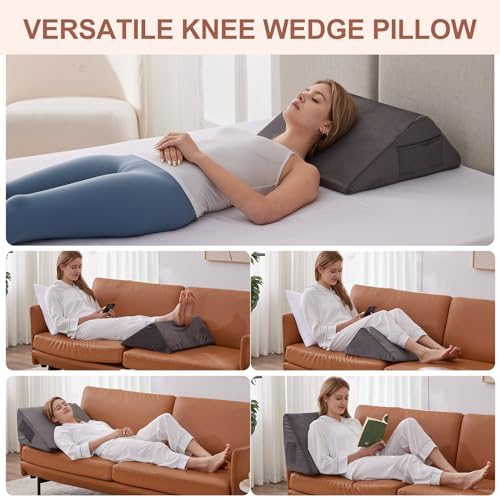 Knee Pillow for Back Sleeping, Leg Pillow Knee Wedge Pillow, Memory Foam Wedge - Image 2