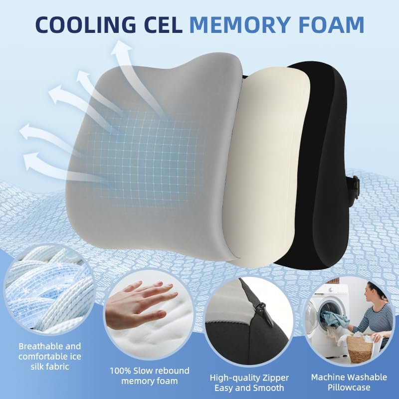 Lumbar Support Pillow for Office Chair, Memory Foam Lumbar Pillow for Lower - Image 2