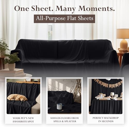 Queen Size Flat Sheet Only Pack of 6, Ultra Soft Hotel Sheets - Image 5