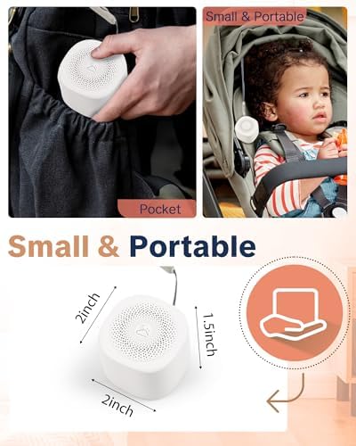 Travel White Noise Sound Machine 20 Sounds, Portable Sound Machine - Image 2