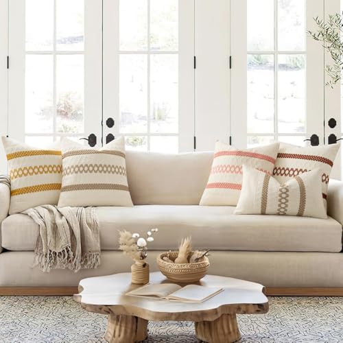 MIULEE Set of 2 Fall Rust Decorative Pillow Covers 20x20 - Image 3