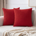 MIULEE Christmas Decorative Throw Pillow Covers 18x18 Red Textured Corduroy by MIULEE