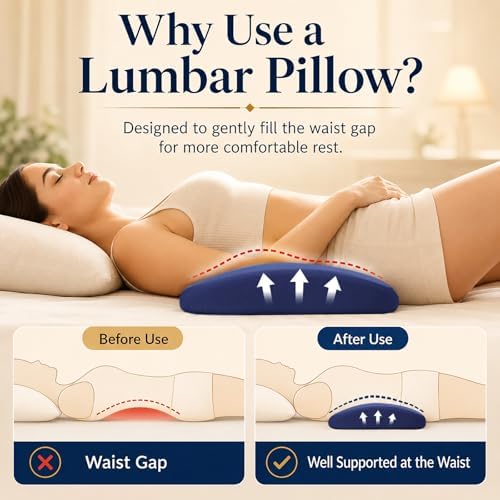 Lumbar Support Pillow for Bed Relief Back Pain: Lower Back Pillow for Sleeping - Image 2