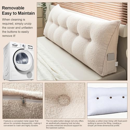 Headboard Pillow Wedge – Soft Teddy Velvet Reading Pillow - Image 6