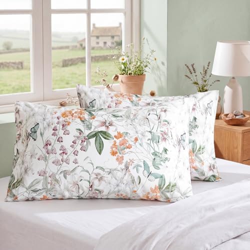 Bedorm Queen Size Pillow Cases Set 100% Cotton Pillow Covers 2 Pieces Yellow by Bedorm