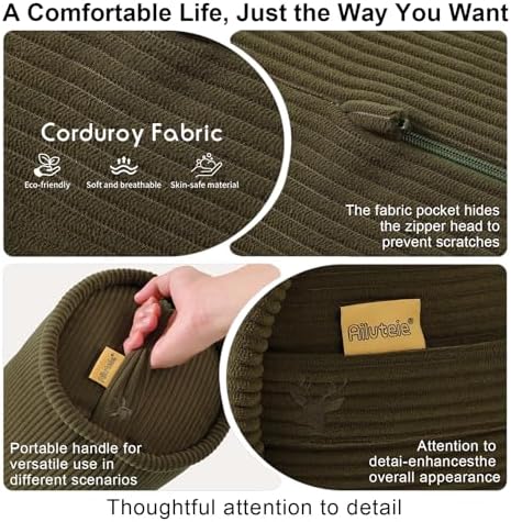 Body Pillow for Adults – Corduroy Long Round Bolster Pillow for Bed, Cuddle - Image 4