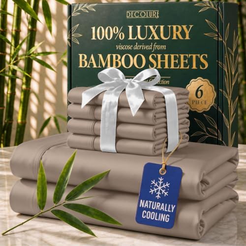 DECOLURE 100% Viscose Derived from Bamboo Sheets Queen Size by DECOLURE