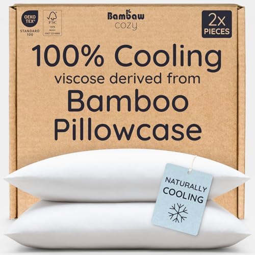 Bambaw 100% Viscose Derived from Bamboo Pillowcase Standard Size – Set of 2 by Bambaw