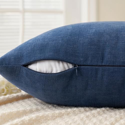 MIULEE Navy Blue Chenille Couch Throw Pillow Covers - Image 5