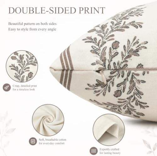Vintage Floral Lumbar Pillow Covers 12X24 Pack of 1, Double-Sided Botanical - Image 2