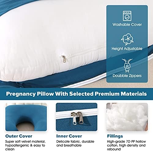 Elover U Shaped Pregnancy Pillow, Full Body Maternity Support - Image 3