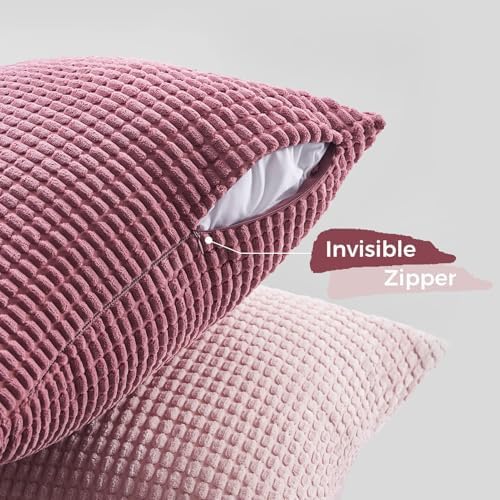 Topfinel 4 Packs Pink Decorative Throw Pillow Covers 24x24 Inch - Image 5