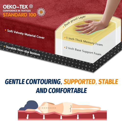 CYMULA Memory Foam Camping Mattress Pad, Sleeping Mat, Portable Roll Up Mattress - Image 2