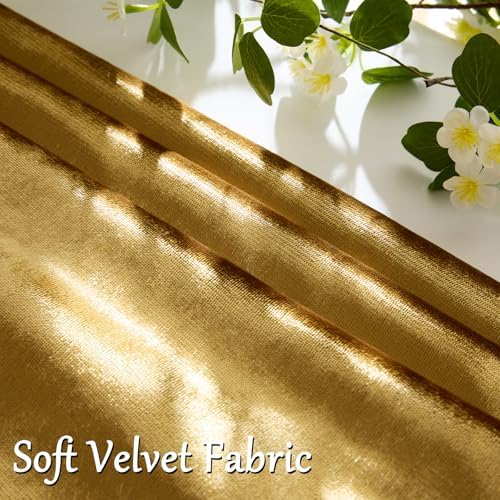GIGIZAZA Gold Velvet Pillow Covers 22x22 Decorative Pillows Pack of 2 - Image 3