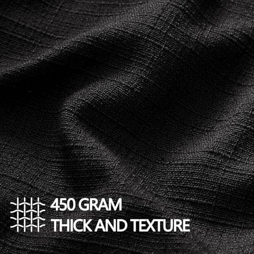 MIULEE Thick Textured Euro Sham Throw Pillow Covers 24x24 Inch Black - Image 2
