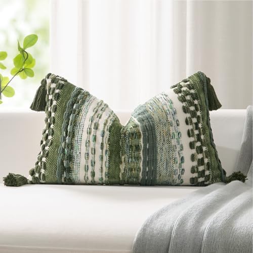 Kevin Textile Boho Tufted 12x24 Inch Lumbar Pillow Cover 1 Pack by KevinTextile