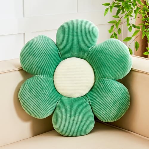 Kcvvcr Sage Green Flower Pillow, 19.6" Cute Flower Shaped Floor Pillow by Kcvvcr