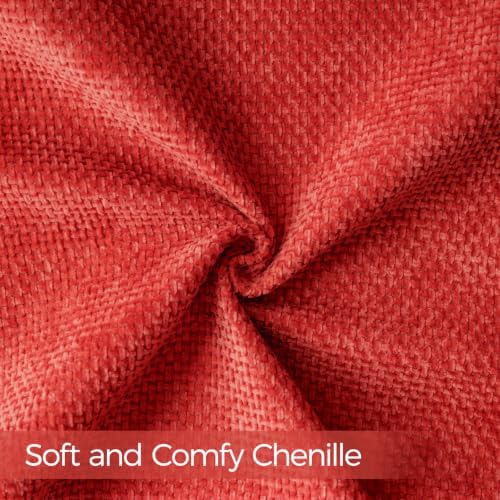 a moment Red Chenille Throw Pillow Covers 22x22 Inch Pack of 2 Modern - Image 6