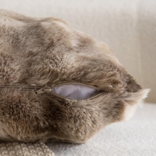 MADIZZ Pack of 2 Thick Plush Faux Wool Throw Pillow Covers Soft Boho Throw - Image 3