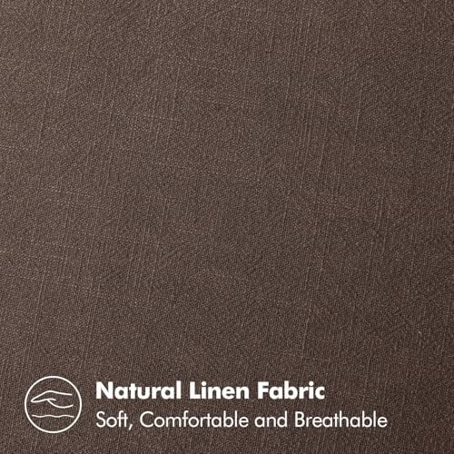 MIULEE Decorative Linen Euro Sham Pillow Covers 24x24 Reddish Brown - Image 3