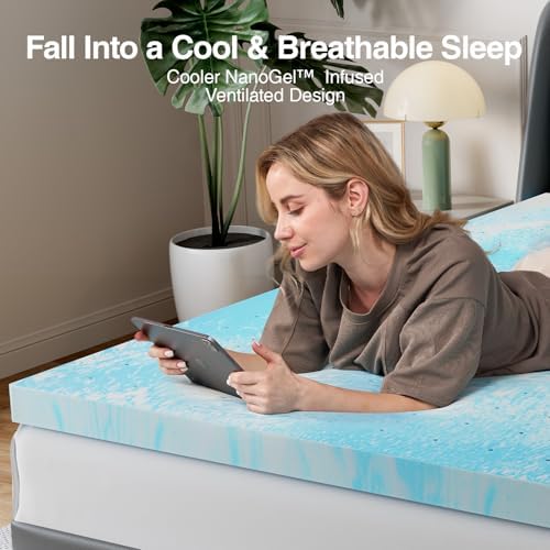 Novilla King Memory Foam Mattress Topper 2 Inch, Cooling Gel Infused, - Image 5