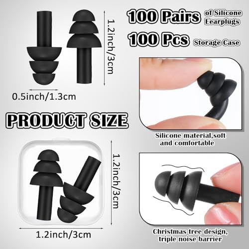 Trelaco 100 Pairs Silicone Ear Plugs Bulk - Image 2
