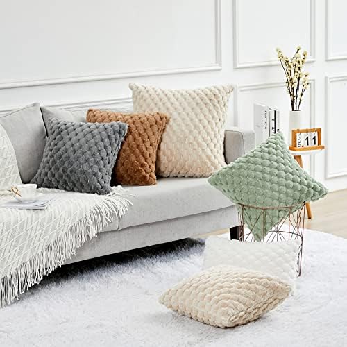 Yaertun Pack of 2 Super Soft Cozy Decorative Throw Pillow Covers Fuzzy Plush - Image 6