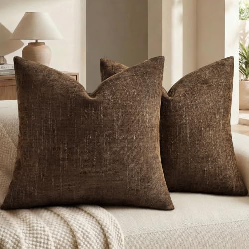 decorUhome Chenille Decorative Throw Pillow Covers 26x26 Set of 2 by decorUhome