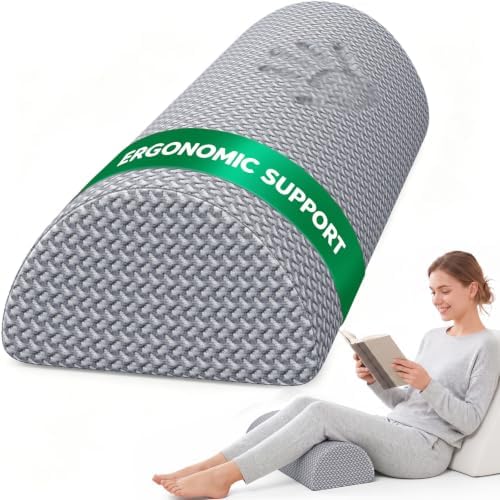 Knee Pillow for Back Sleeping Memory Foam Half Moon Bolster Pillow for Legs by Unknown