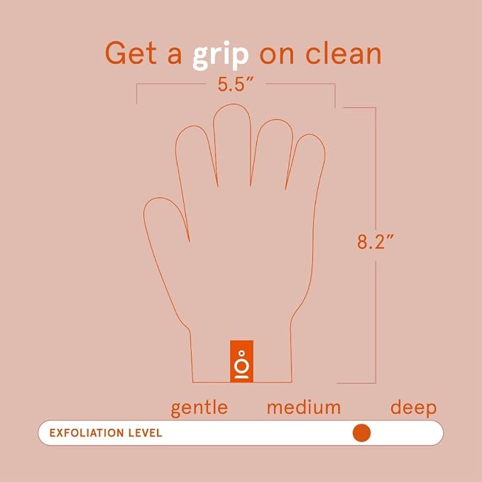 Cleanlogic Bath & Body Exfoliating Glove, Stretchy Bath & Shower Gloves - Image 3