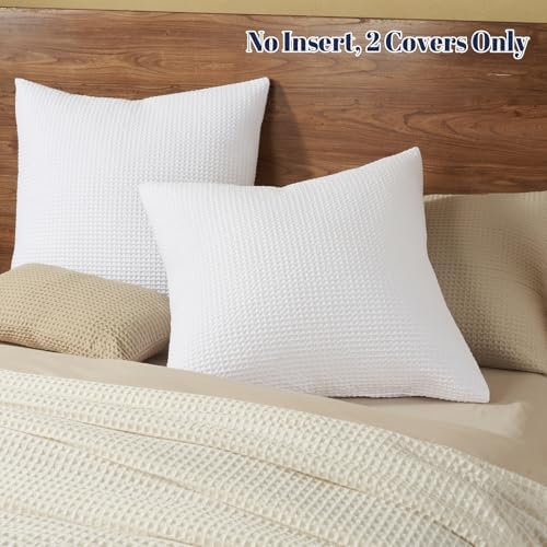 PHF Cotton Waffle Throw Pillow Covers 22" x 22", No Insert - Image 3