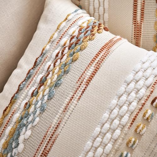 Aeckself Boho Throw Pillow Covers 18x18 Inch Set of 2, Farmhouse Decorative - Image 6