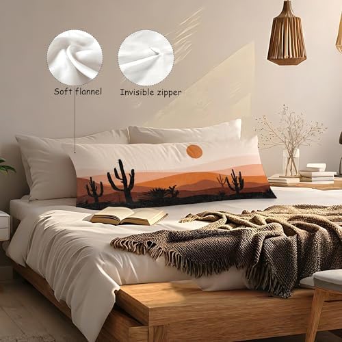 Boho Terracotta Sunset Western Southwestern 20x54 Body Pillow Cover Case - Image 3