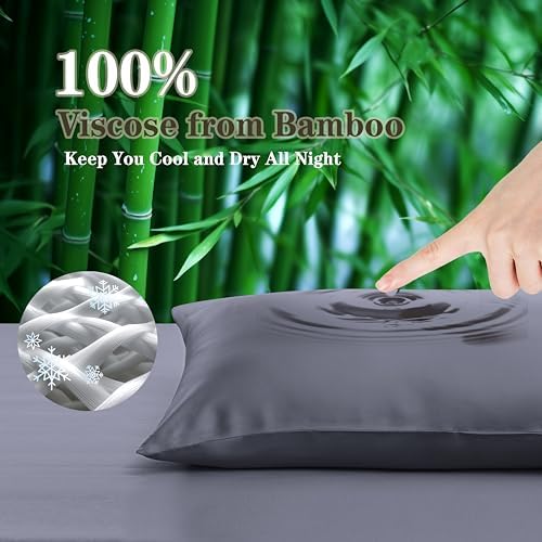Bamboo Viscose Zipper Pillow Cases Standard Size Set of 4 - Image 3