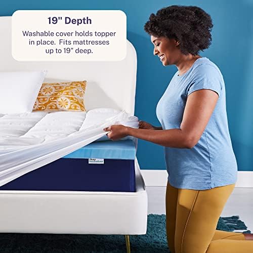 Sleep Innovations Dual Layer 4 Inch Memory Foam Mattress Topper, Queen Size - Image 4