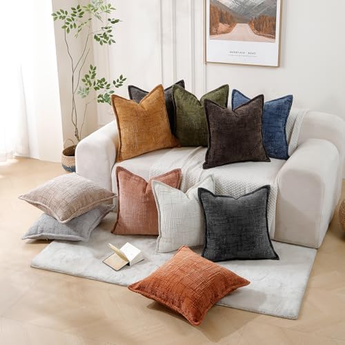 HPUK Chenille Throw Pillow Covers 18x18 Inch, Soft Woven Texture - Image 6