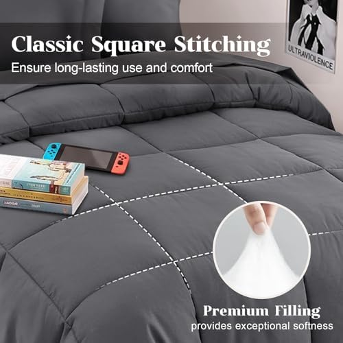JOLLYVOGUE Twin Comforter Set, Ultra-Soft Bed in a Bag Twin Size 5 Pieces - Image 3