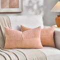 Fancy Homi 2 Packs Peach Long Lumbar Decorative Throw Pillow Covers 12x24 Inch by Fancy+Homi