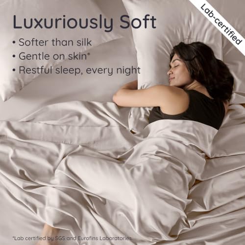 Bambaw 100% Viscose Derived from Bamboo Twin Size Sheets Set – 4-Piece Cooling - Image 5